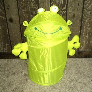 Frog Hamper Child's Green Pop-Up Storage Laundry Toys Clothing Foldable Animal